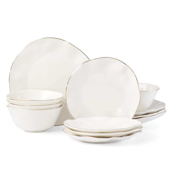 Lenox Blue Bay White 12Piece Dinnerware Set & Reviews Wayfair